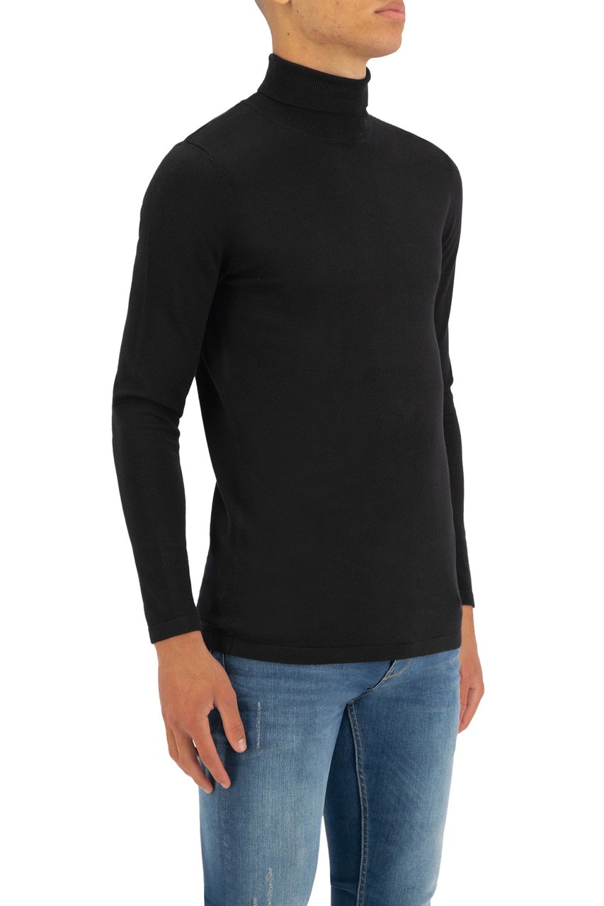 Purewhite Essential Knit Turtleneck - Black Zwart