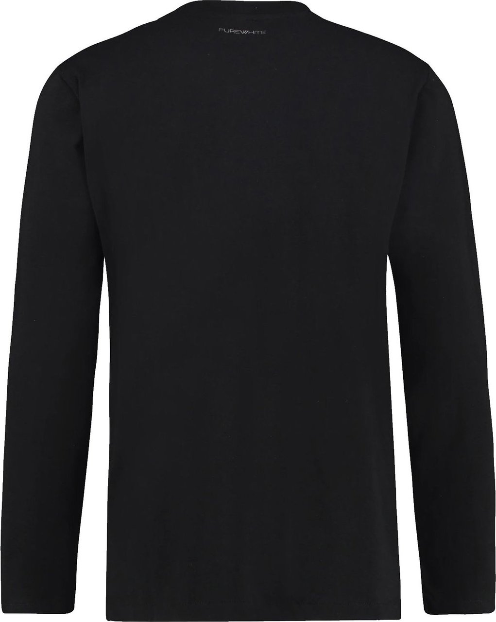 Purewhite Essential T-Shirt Crewneck Long Sleeve Zwart Zwart