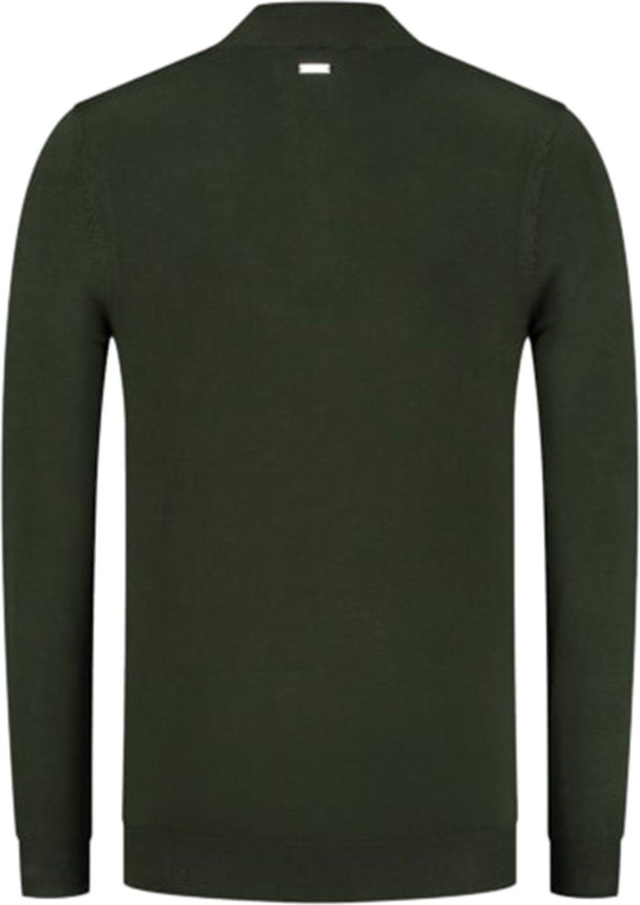 Purewhite Essential Sweater Half Zip Army Green Groen