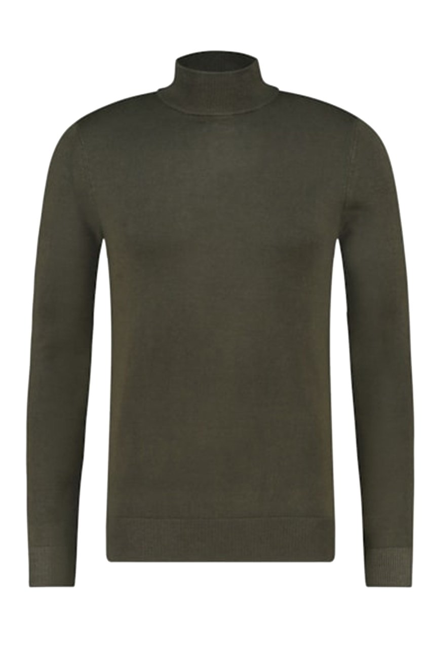 Purewhite Essential Knit Mockneck Longsleeve Army Green Groen