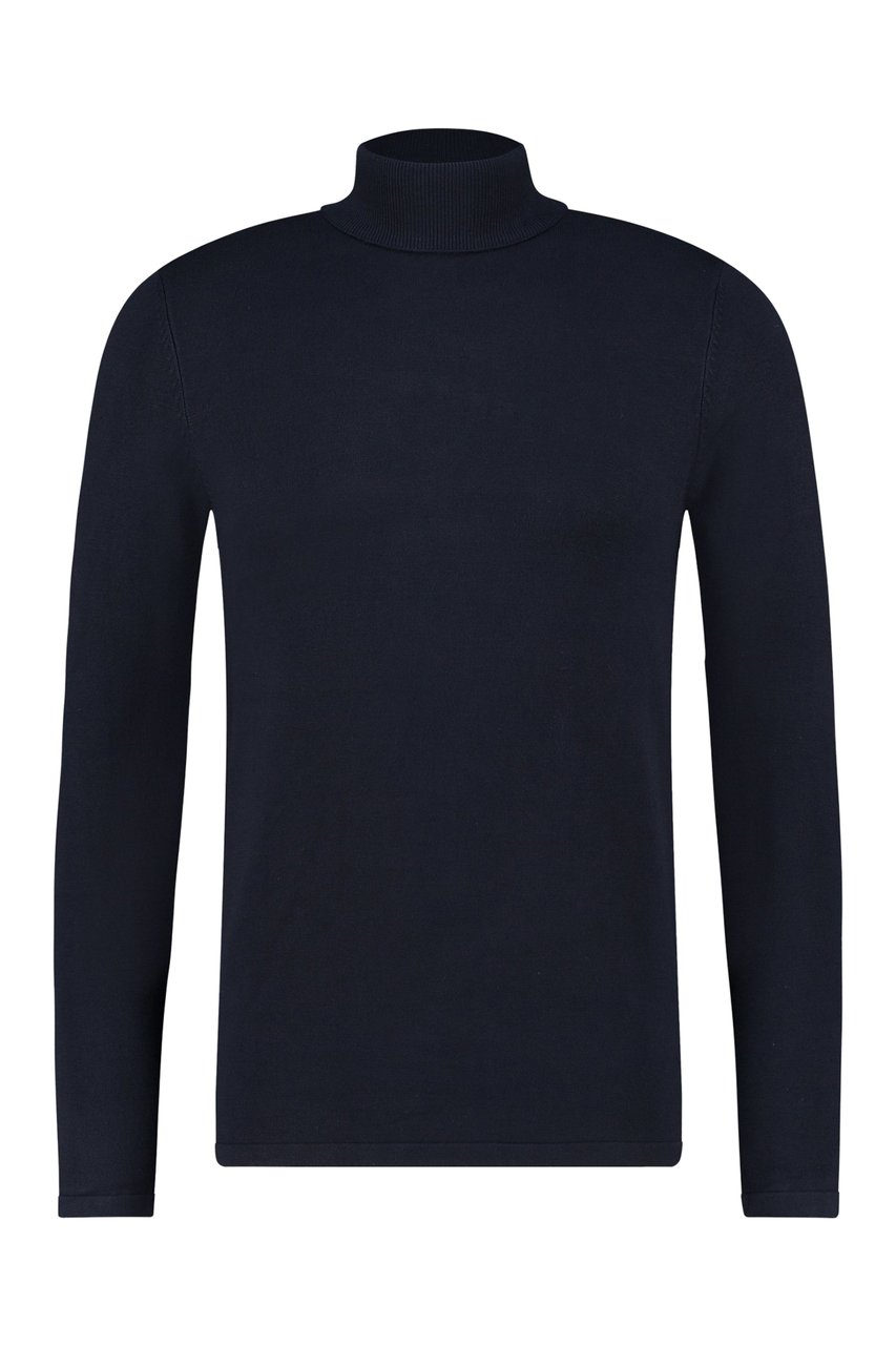 Purewhite Essential Knit Turtleneck - Navy Blauw