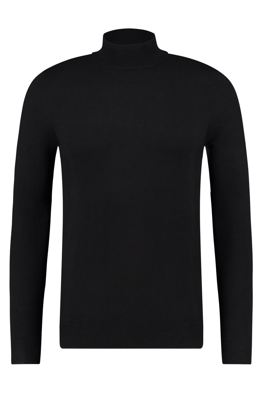 Purewhite Essential Knit Mockneck - Black Zwart