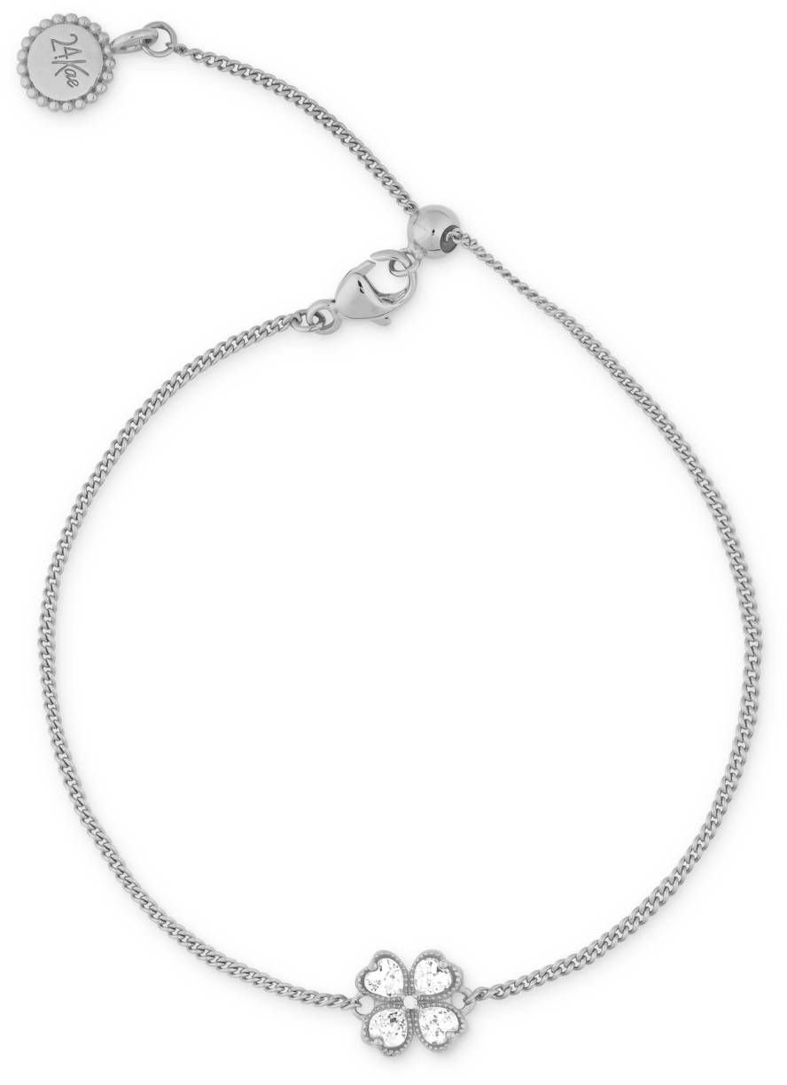 24Kae Armband 22479S Zilver met Klaver in Zirkonia Zilver