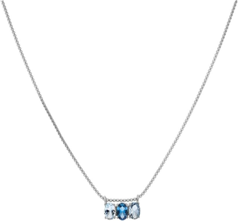 24Kae 24Kae Collier 32469S Zilver met Blauwe Stenen 40+5cm Zilver