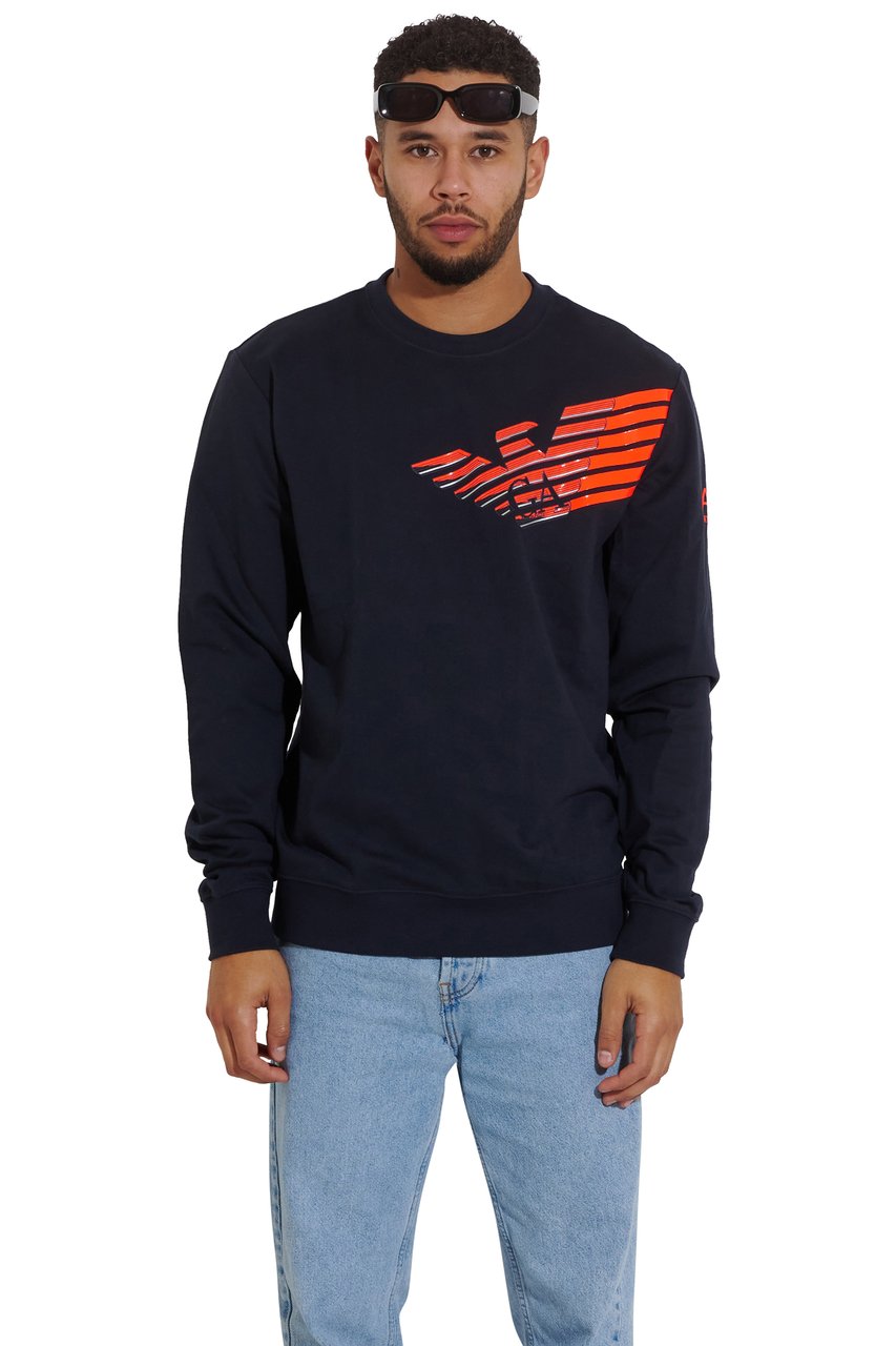 EA7 Sweatshirt Night Blue Blauw