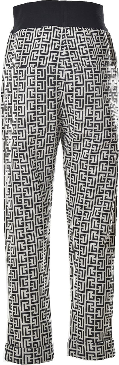 Balmain motif-print high-waisted trousers Wit