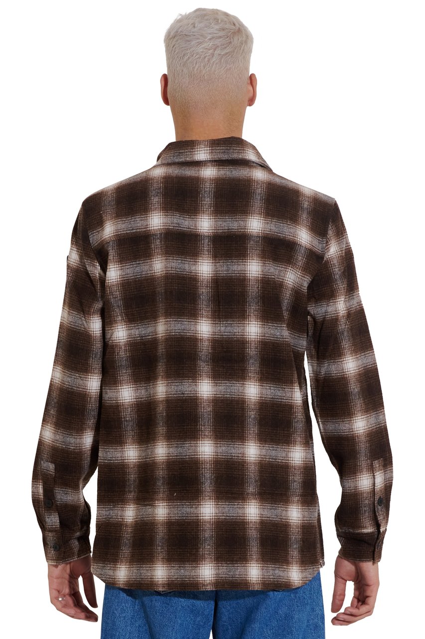 Purewhite Checked Wool Shirt Bruin