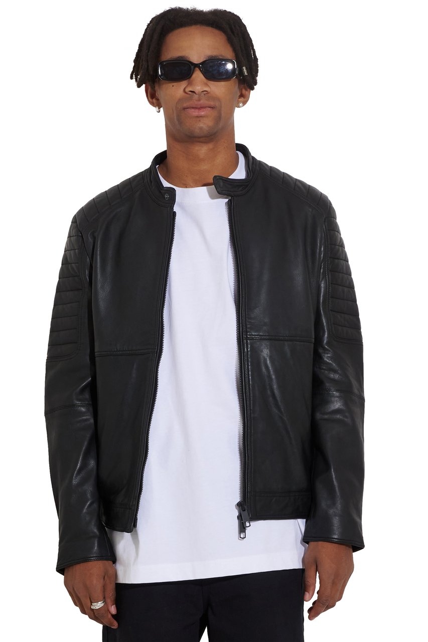 Antony Morato Coat Leather Black Zwart