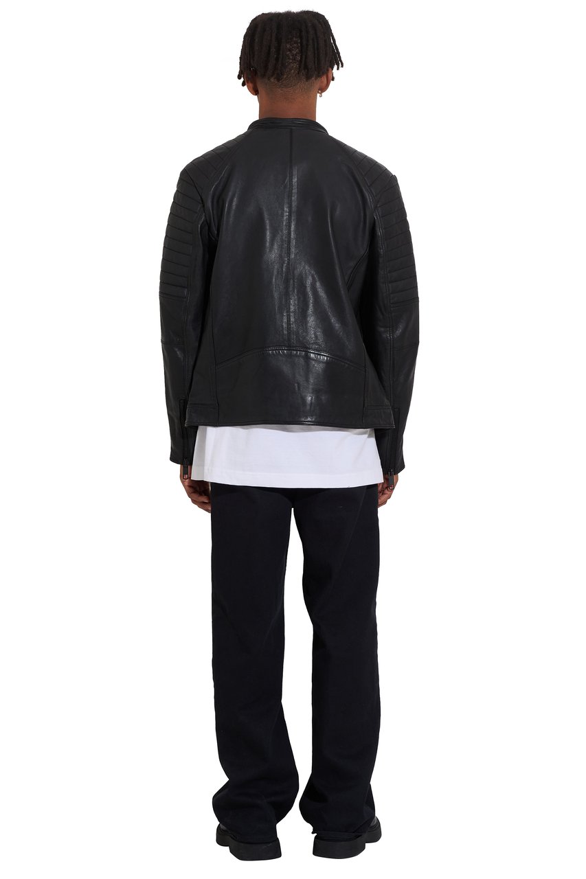 Antony Morato Coat Leather Black Zwart