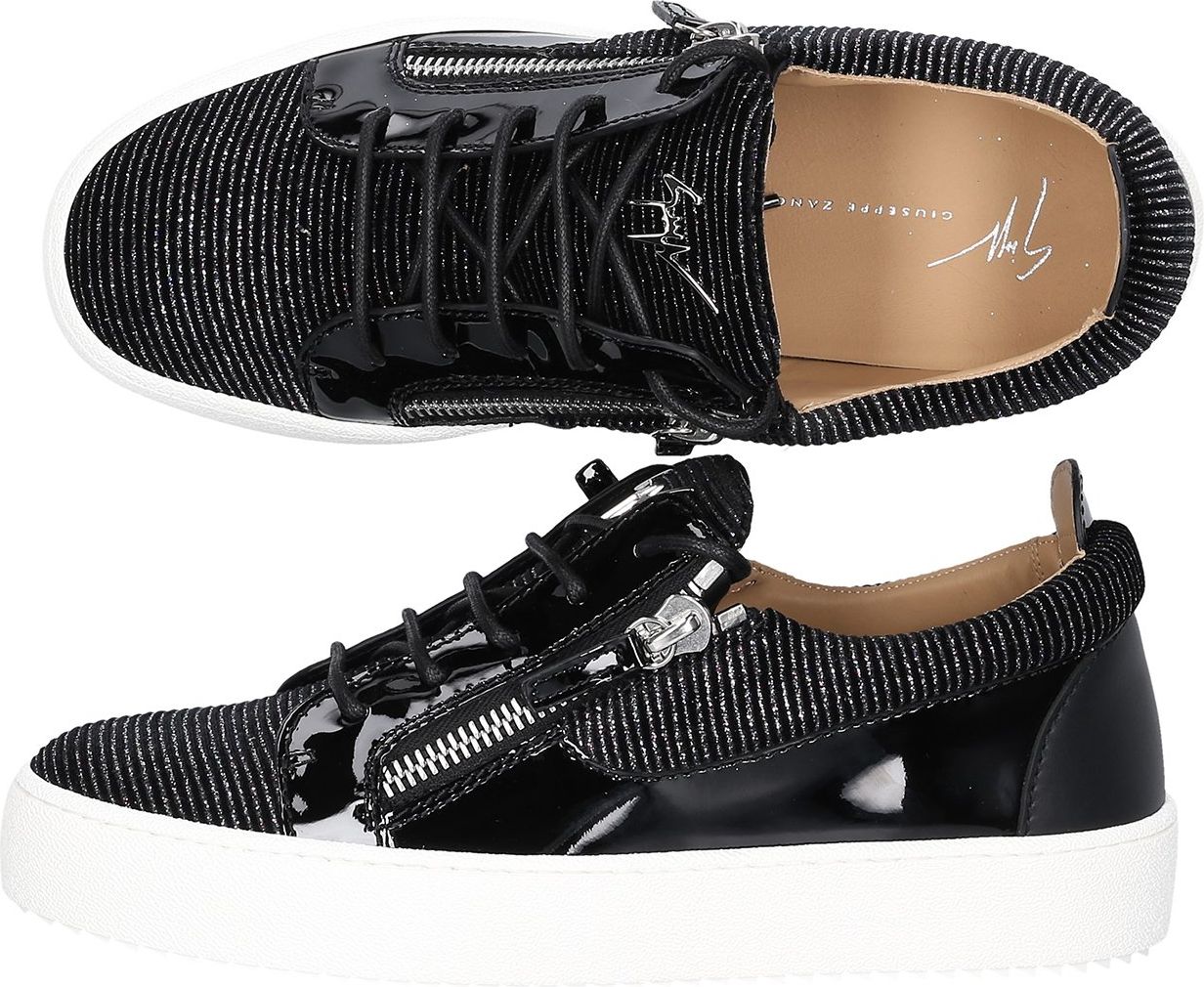 Giuseppe Zanotti Low-top Sneakers Frankie Patent Leather Siam Zwart