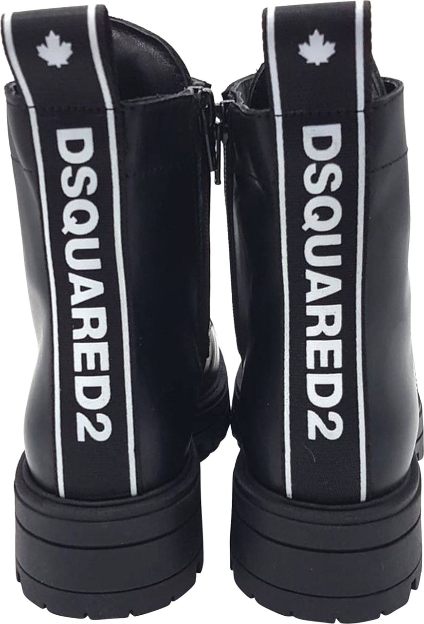 Dsquared2 Ankle Boot Lace Up Black Zwart