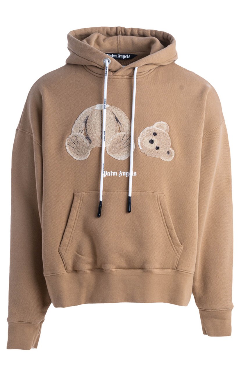 Palm Angels bear-print hoodie Beige