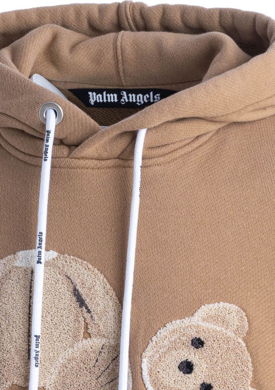 Palm Angels bear-print hoodie Beige
