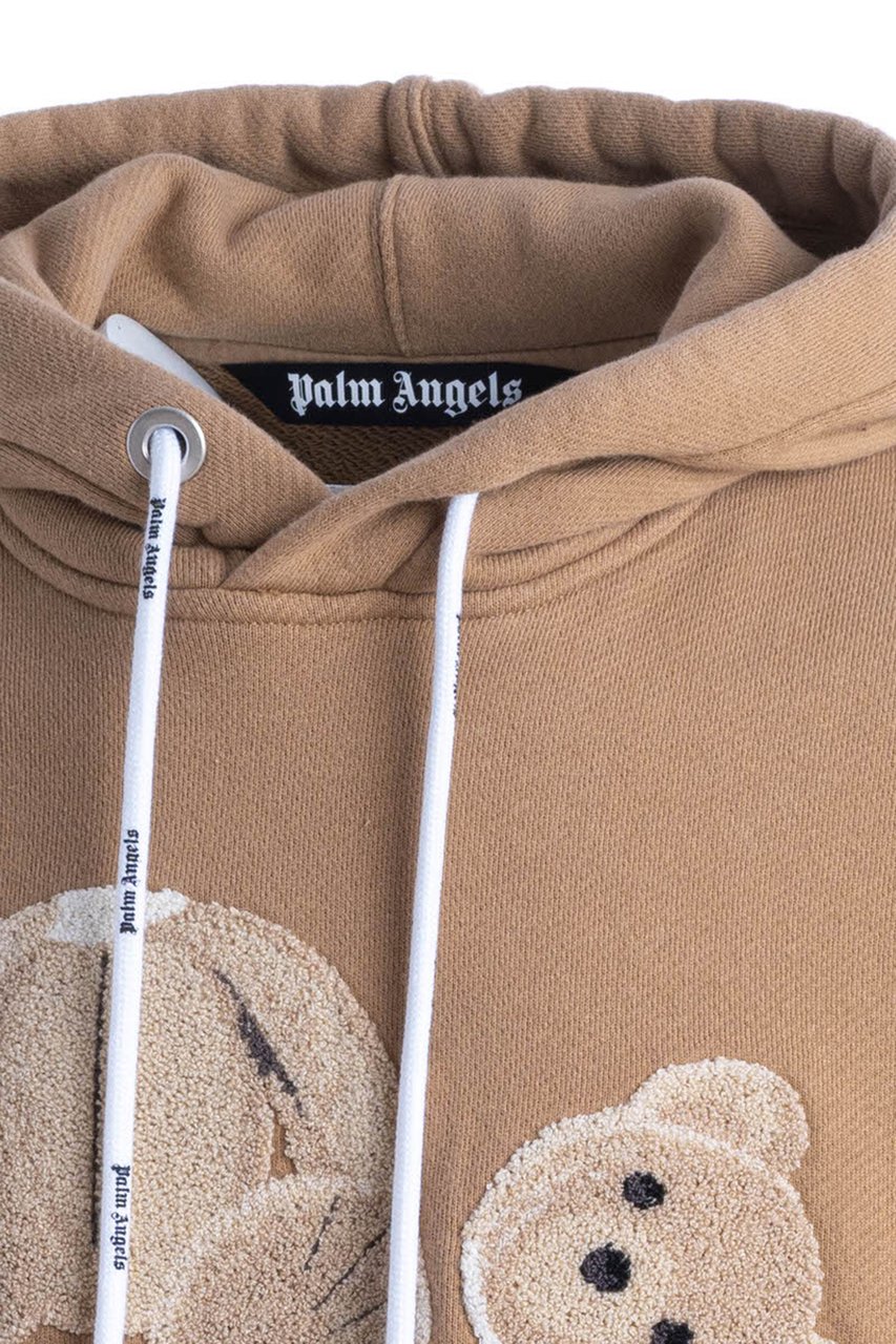 Palm Angels bear-print hoodie Beige