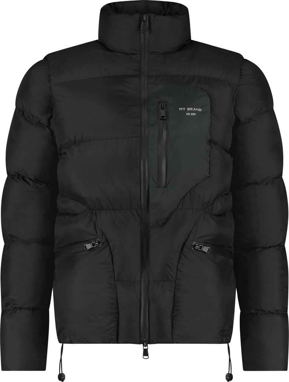 My Brand Detachable Sleeve Puff Jacket Black Zwart