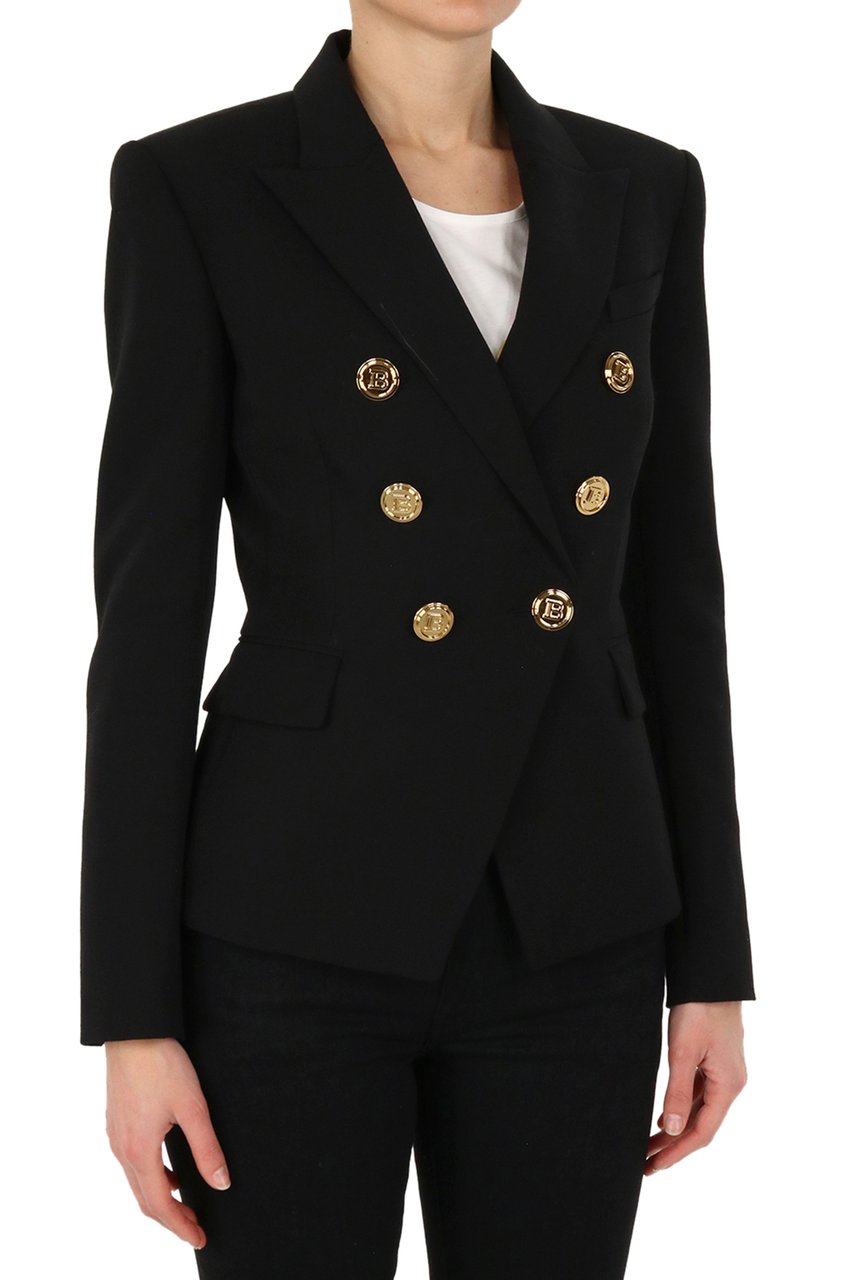 Balmain Double-breasted Black Blazer Zwart