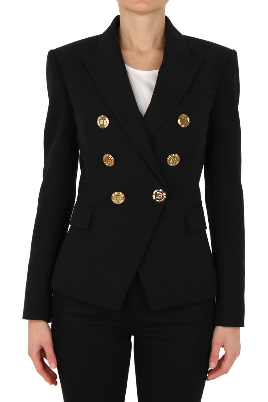 Balmain Double-breasted Black Blazer Zwart