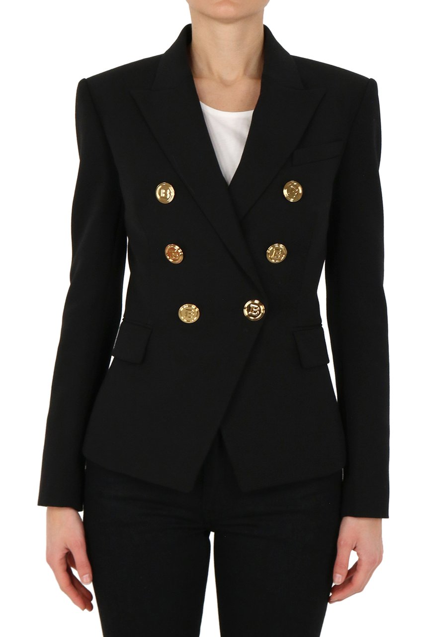 Balmain Double-breasted Black Blazer Zwart