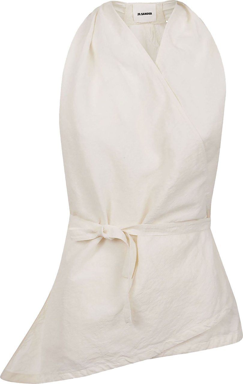 Jil Sander Top Linen And Cotton Ripstop Wit