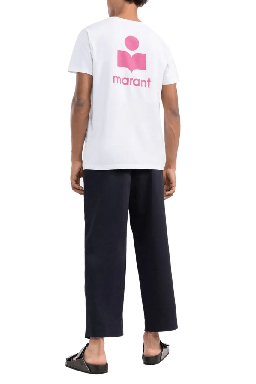 Isabel Marant T-shirt Zafferh Blanc et Rose Wit
