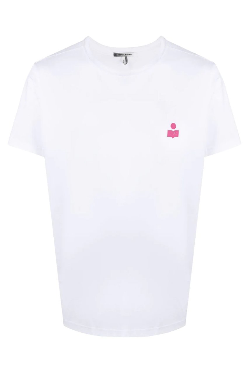 Isabel Marant T-shirt Zafferh Blanc et Rose Wit