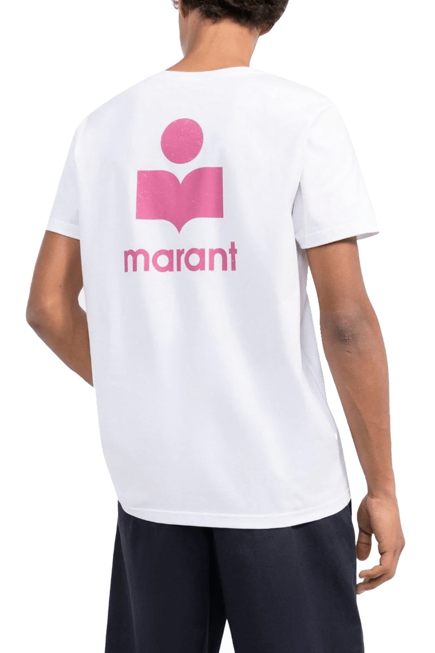 Isabel Marant T-shirt Zafferh Blanc et Rose Wit