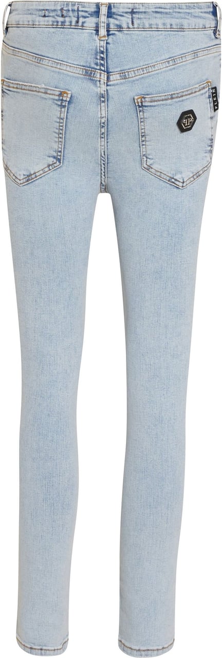 Philipp Plein Denim trousers skinny frost blue Blauw