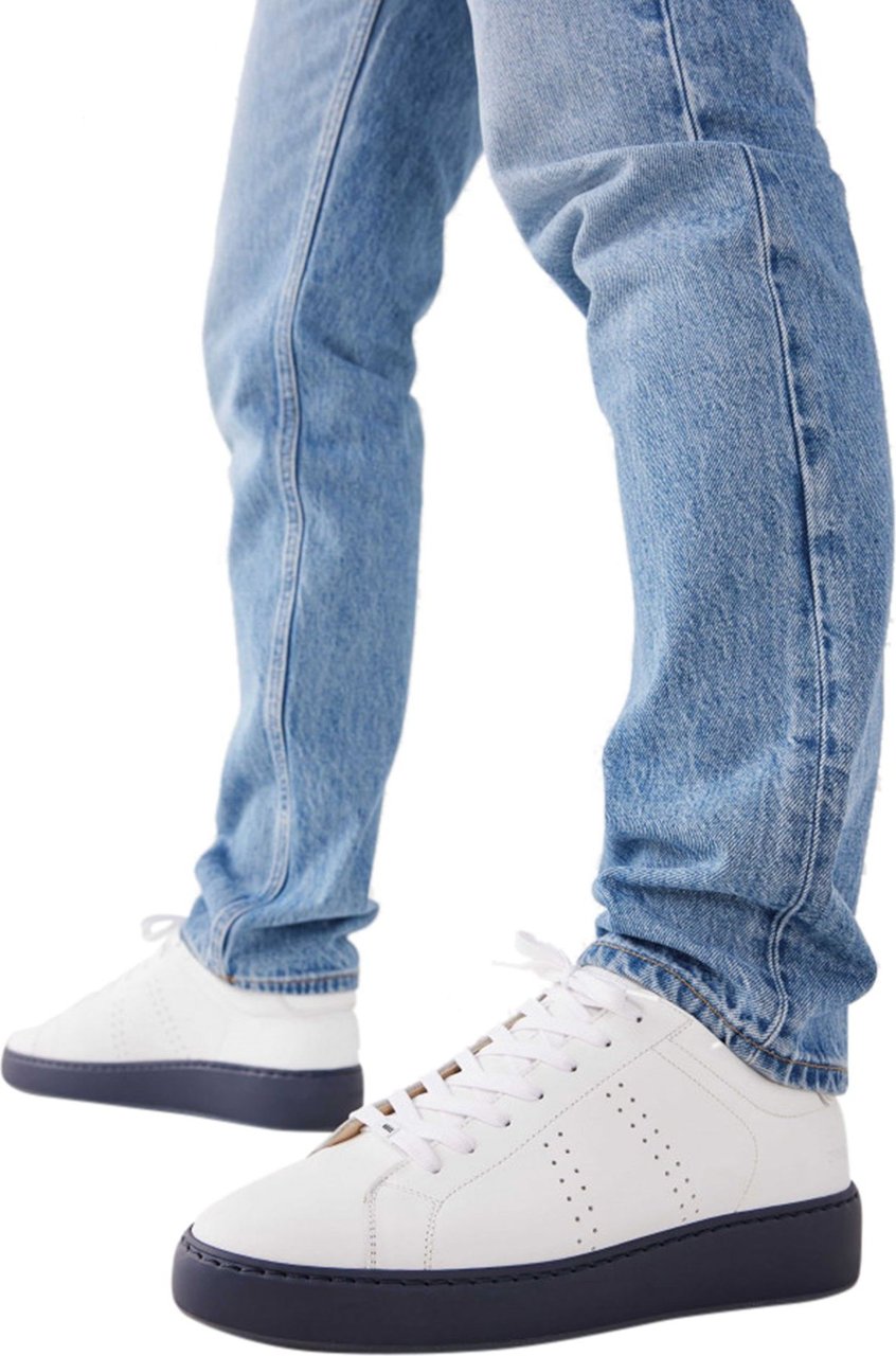 Nubikk Jiro Banks M | Blauw Witte Sneakers Wit