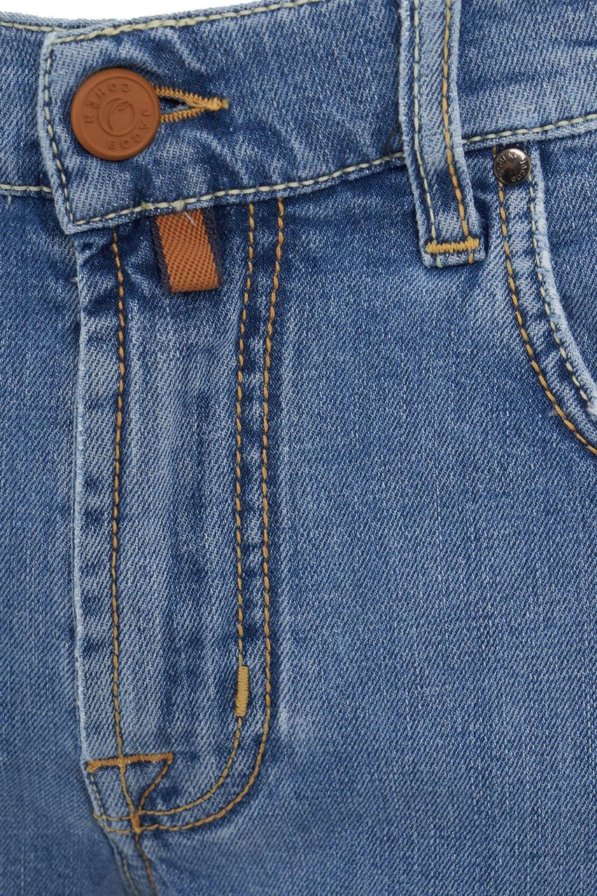 Jacob Cohen handkerchief-detail denim shorts Blauw