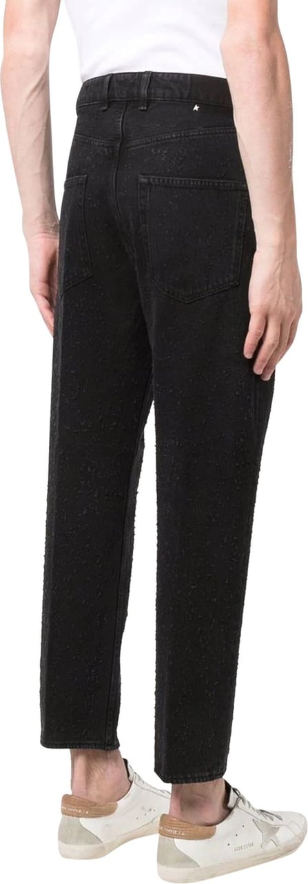 Golden Goose logo-patch straight-leg jeans Zwart