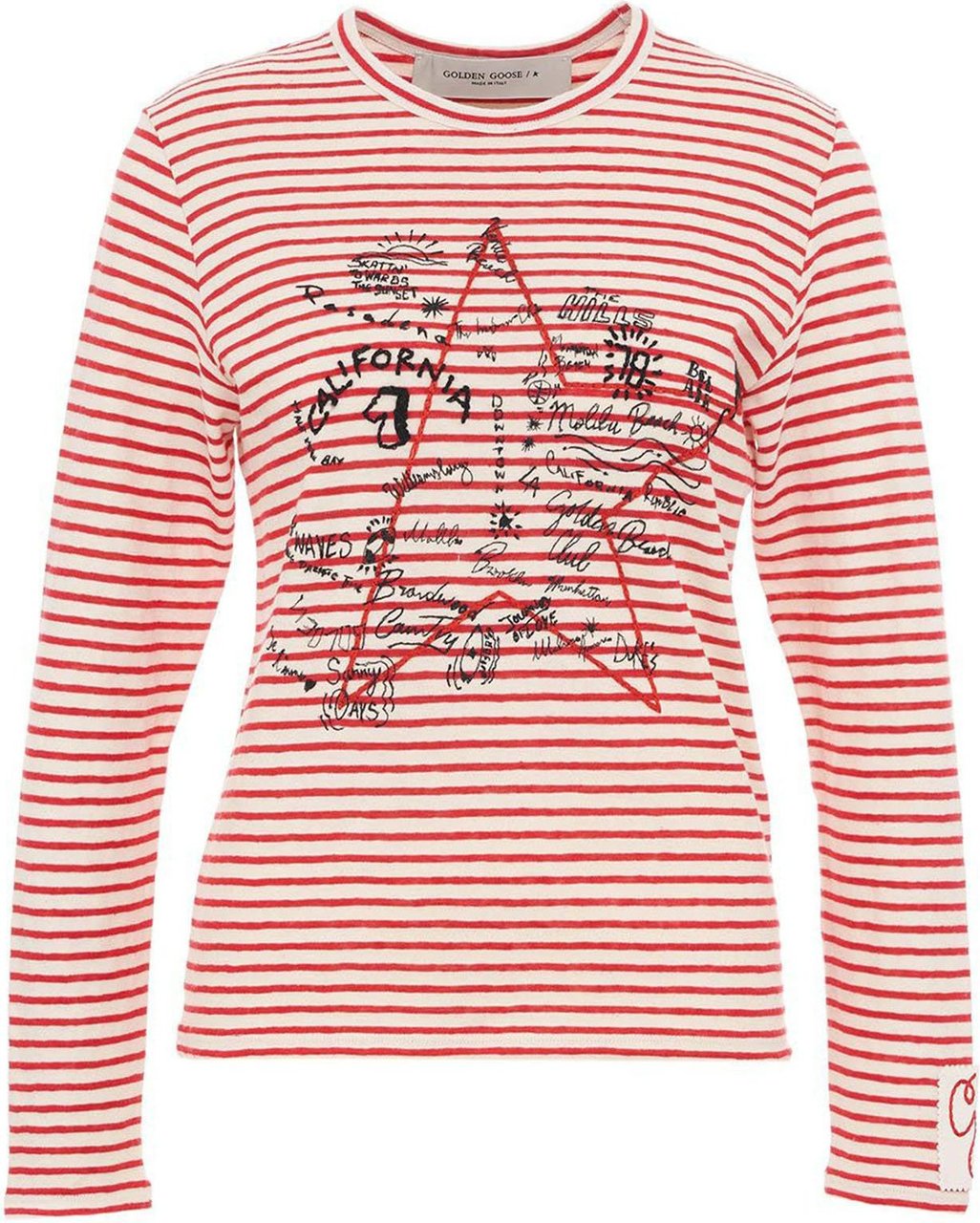 Golden Goose star-print striped long-sleeved T-s Divers