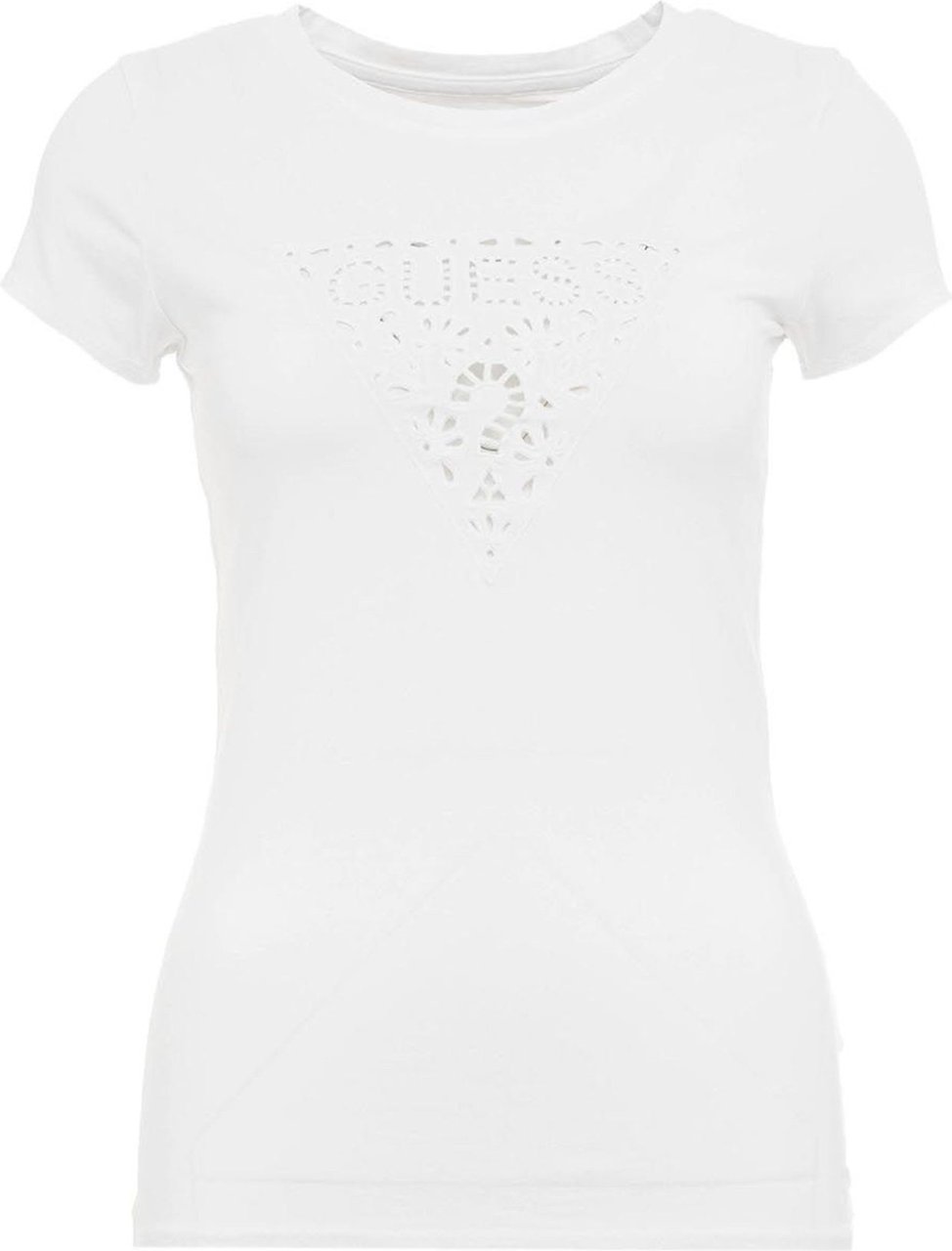 Guess Eyelet Floral T-shirt Wit