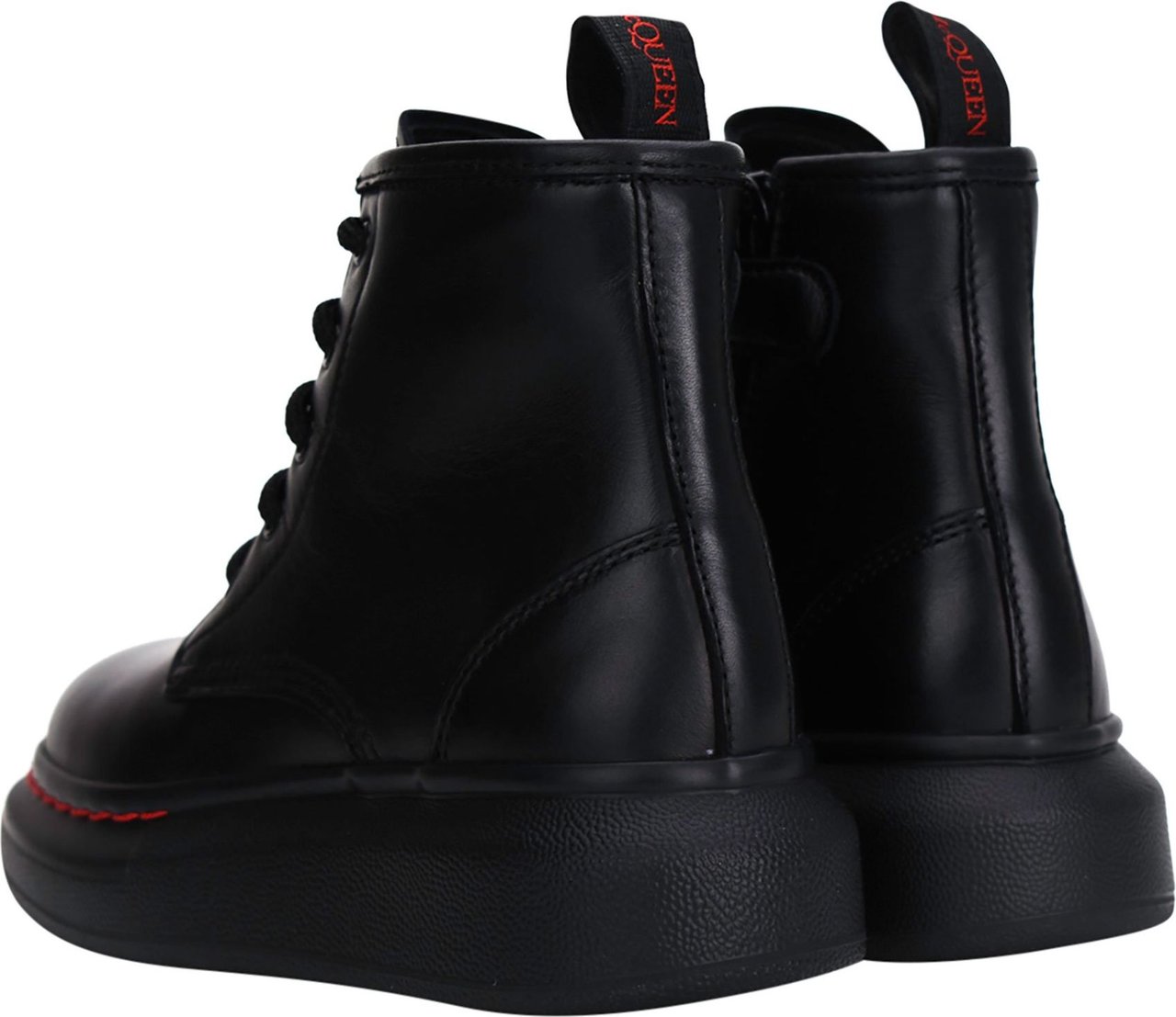 Alexander McQueen Hybrid lace up boot black Zwart