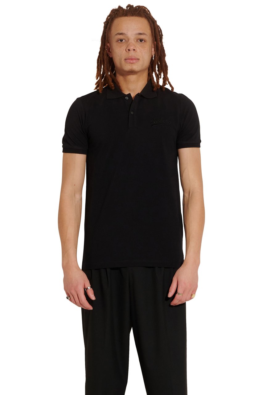 Iceberg L5 Polo T shirt Black Zwart