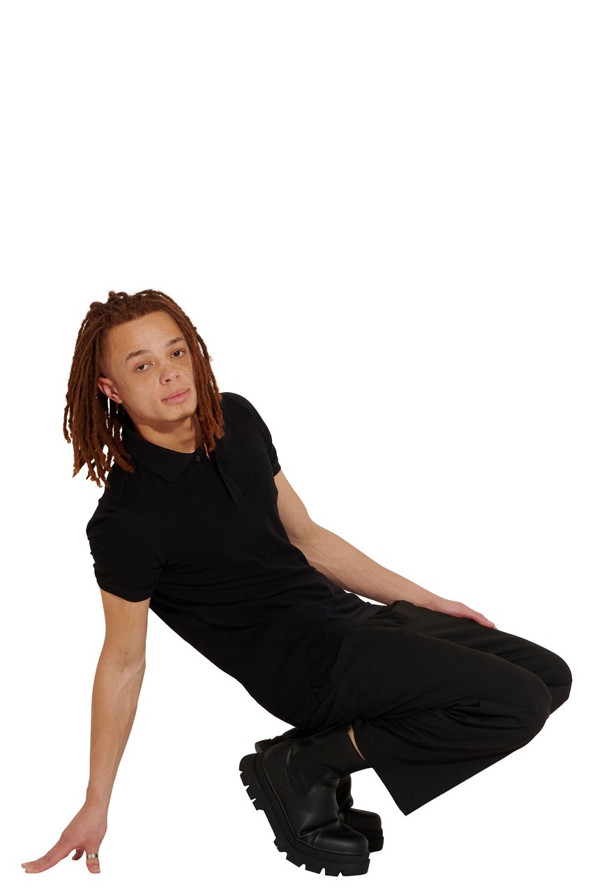 Iceberg L5 Polo T shirt Black Zwart