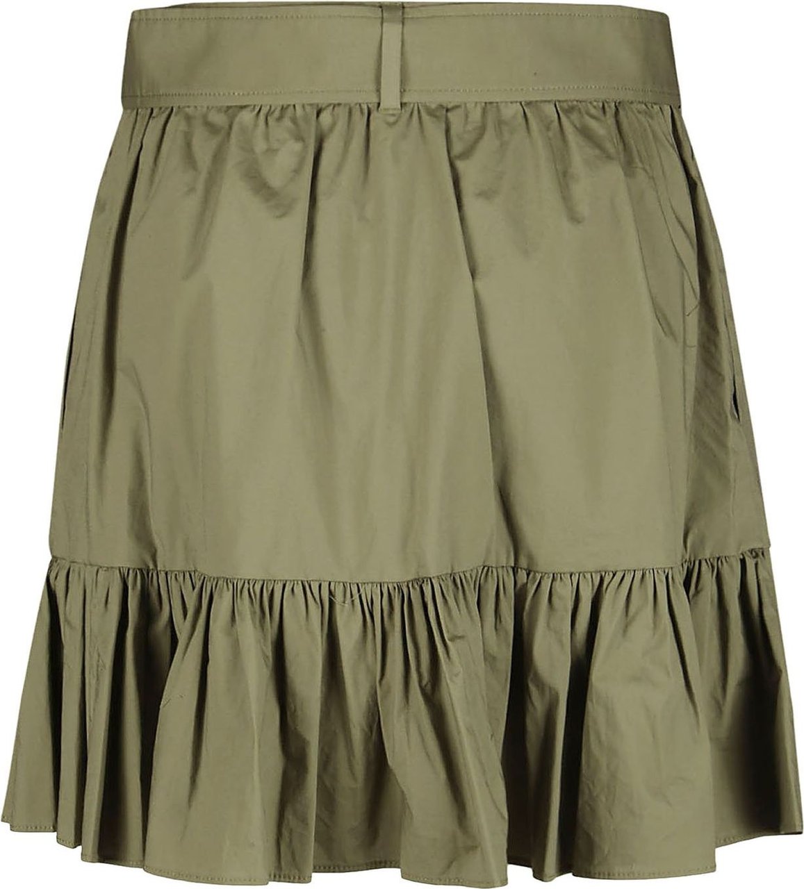 Michael Kors Belt Dust Ruffle Mini Skirt Green Groen