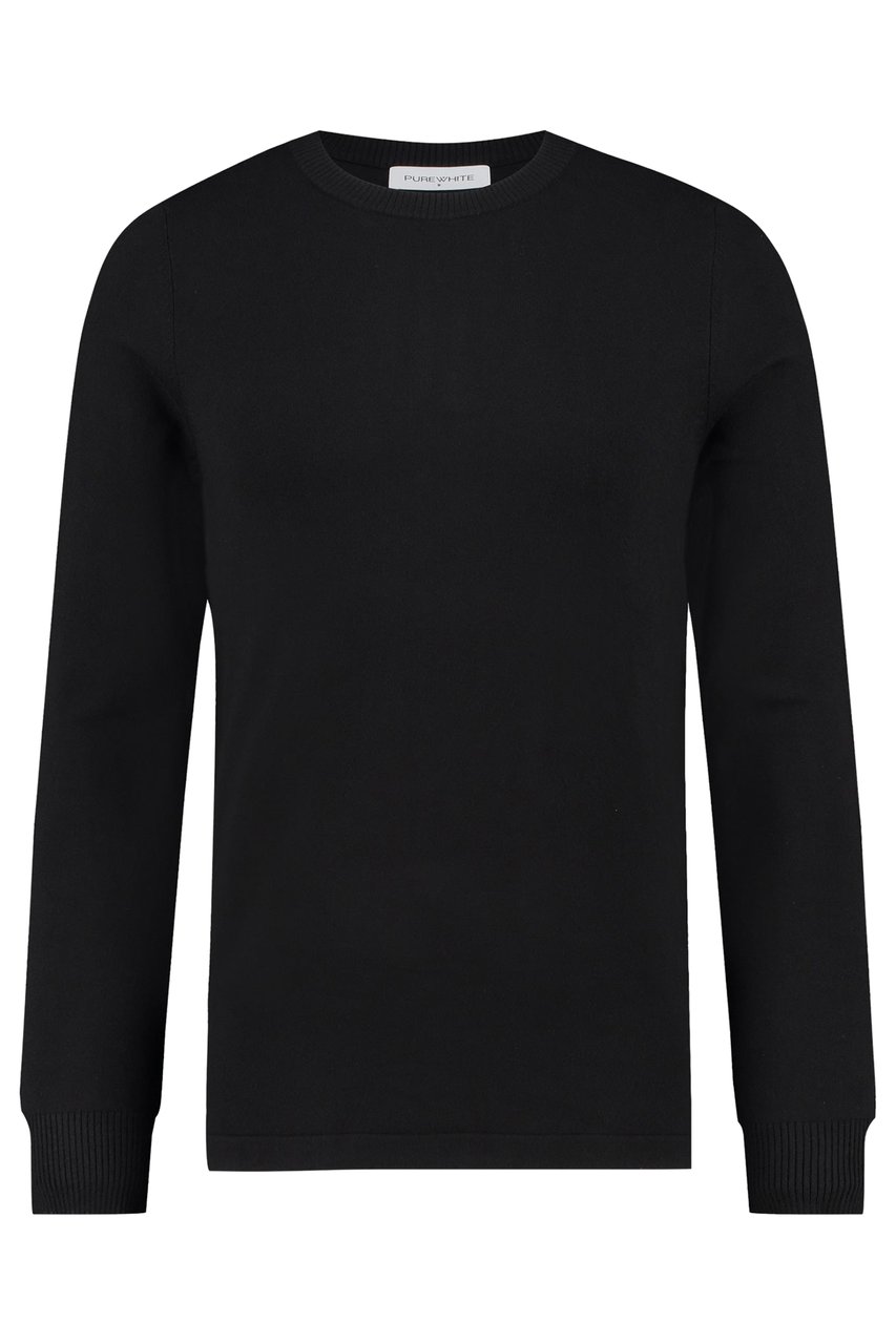 Purewhite Essential Knit Crewneck - Black Zwart