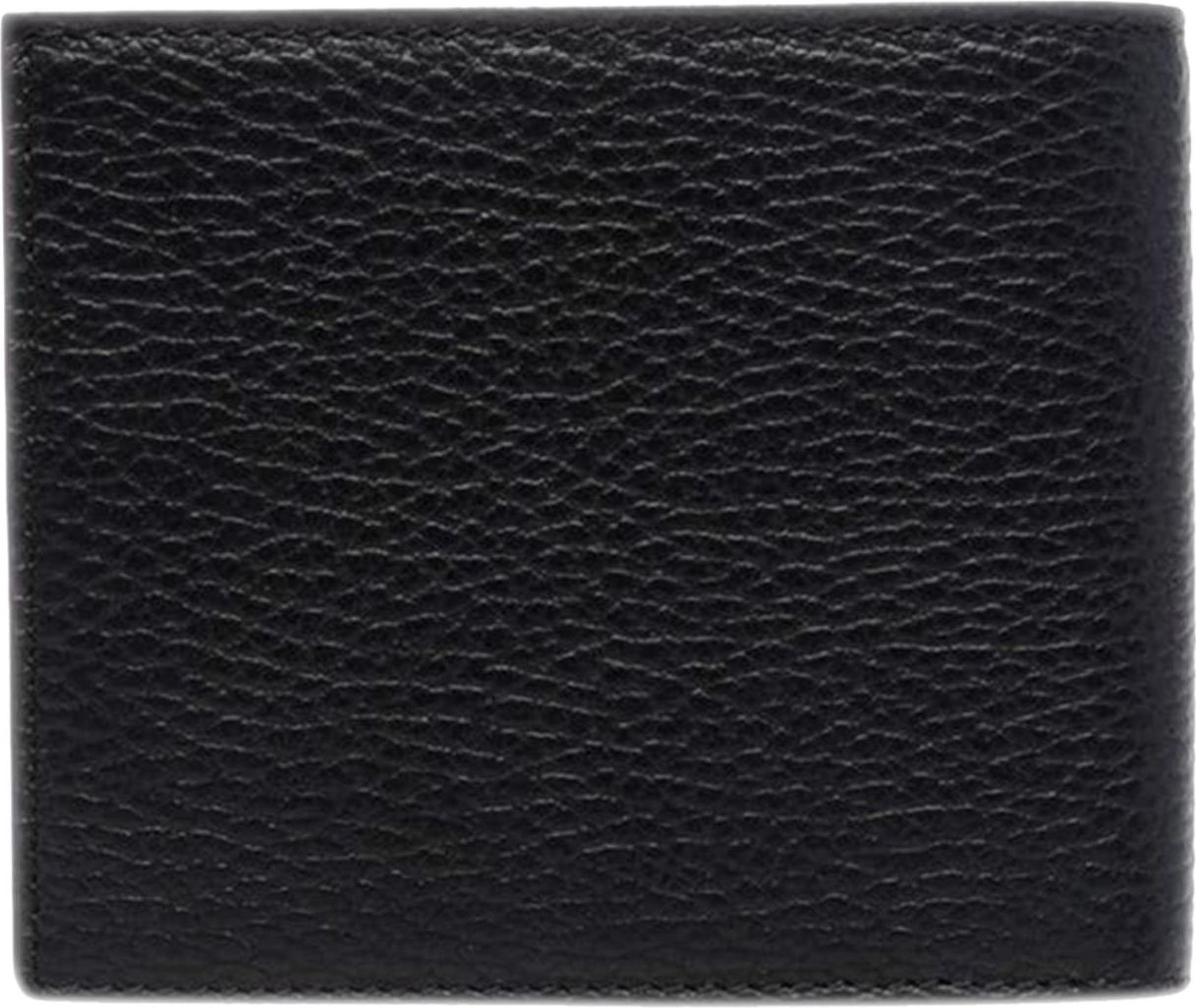 Emporio Armani Black Leather Wallet Black Zwart