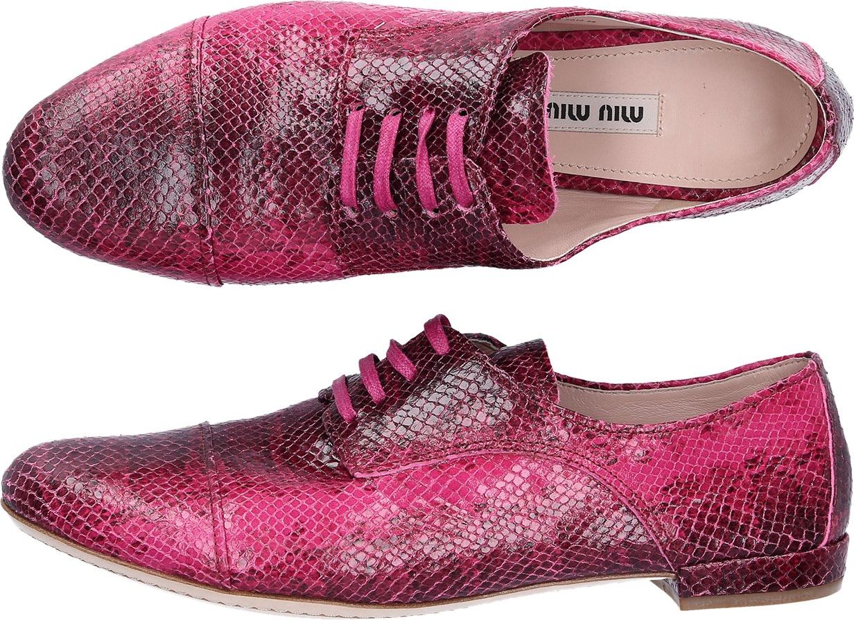 Miu Miu Flat Shoes Calfskin Montery Roze