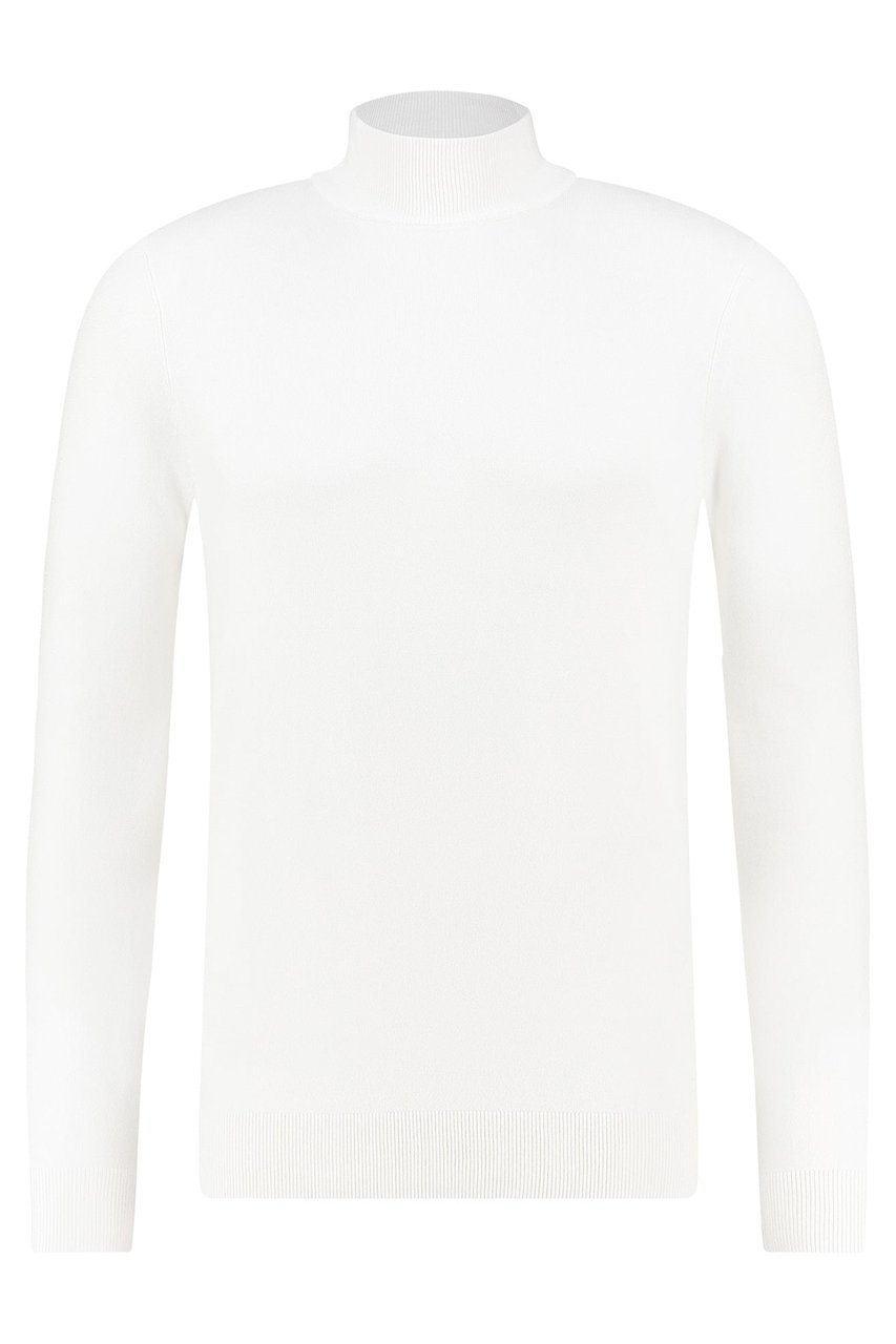 Purewhite Essential Knit Mockneck - Off White Grijs