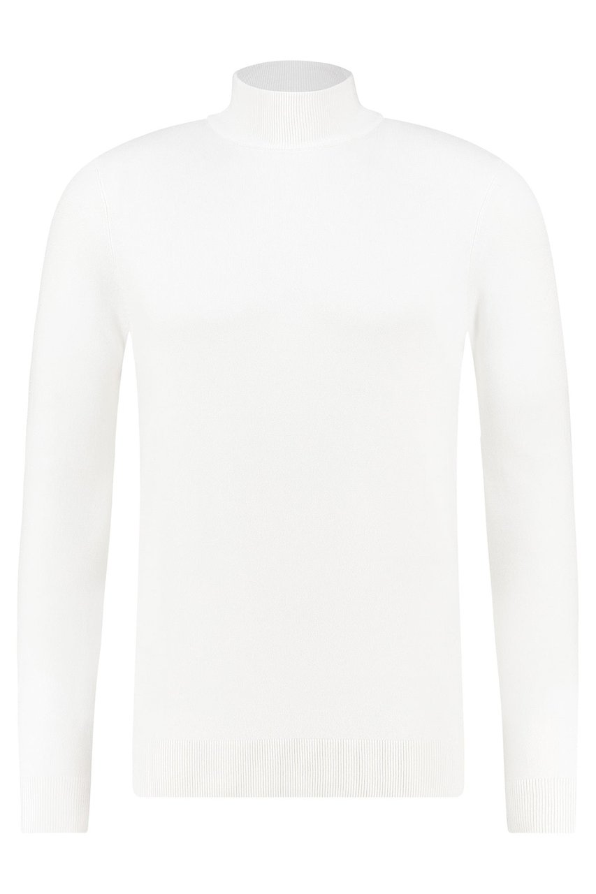 Purewhite Essential Knit Mockneck - Off White Grijs