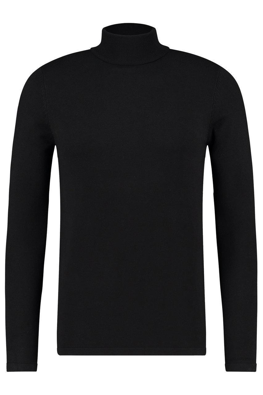 Purewhite Essential Knit Turtleneck - Black Zwart