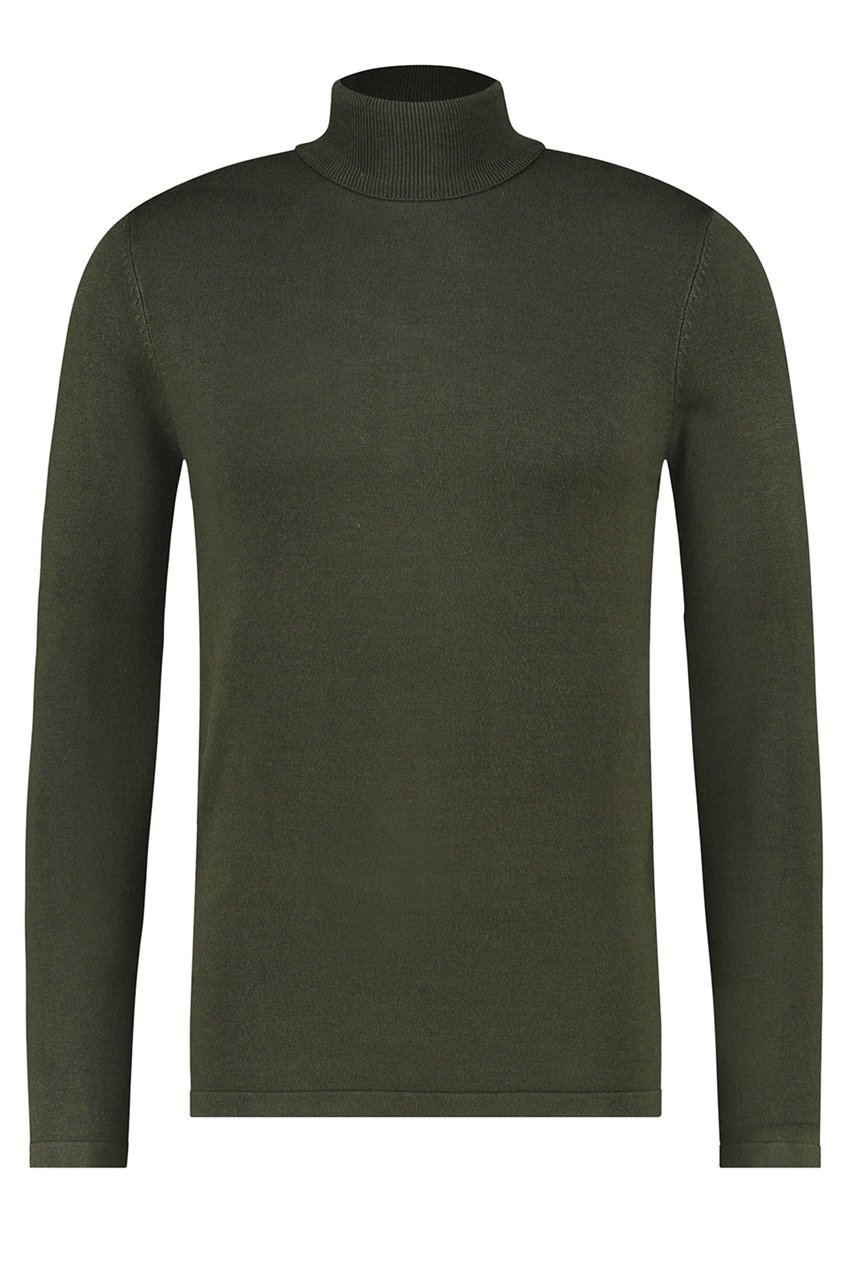 Purewhite Essential Knit Turtleneck - Army Green Groen