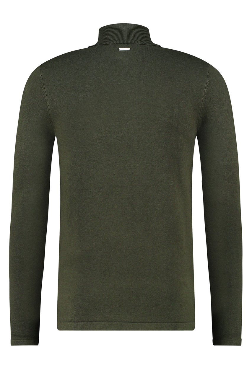 Purewhite Essential Knit Turtleneck - Army Green Groen