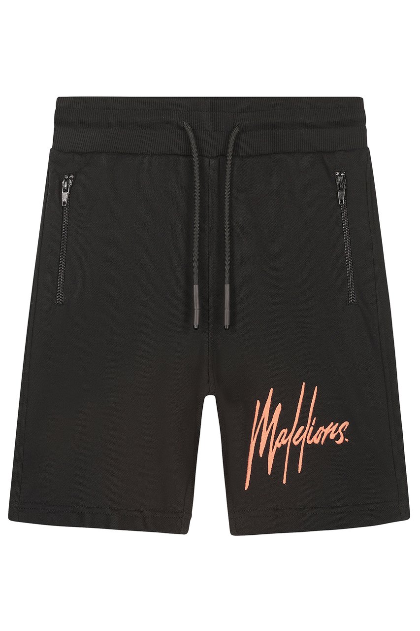 Malelions Junior Signature Short -Black/Peach Zwart