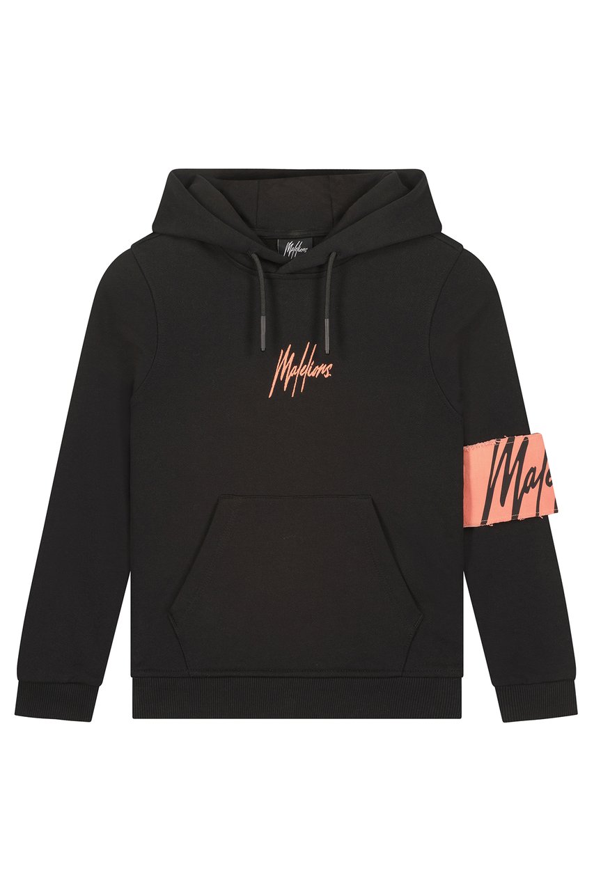 Malelions Junior Captain Hoodie - Black/Peach Zwart
