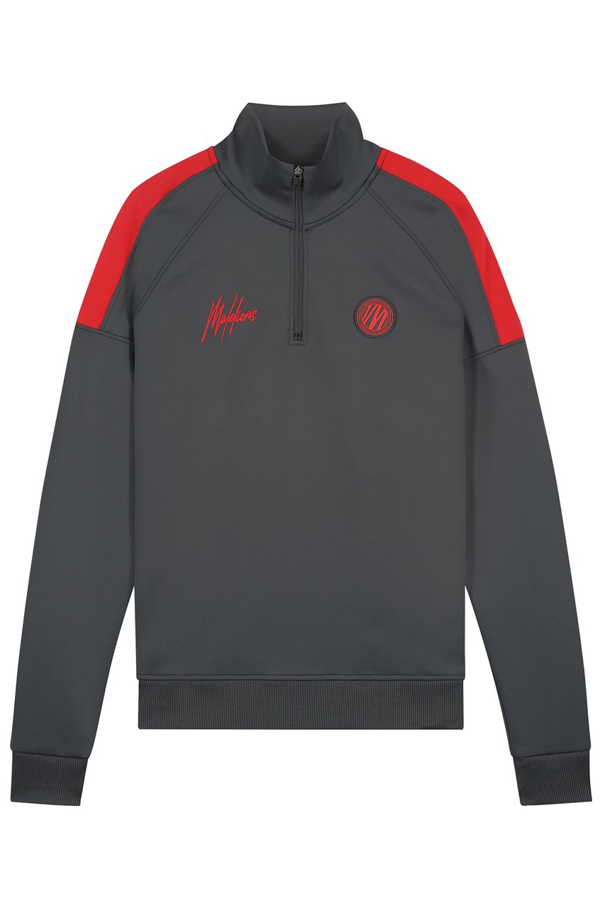 Malelions Sport Striker Quarterzip -Antra/Red Grijs