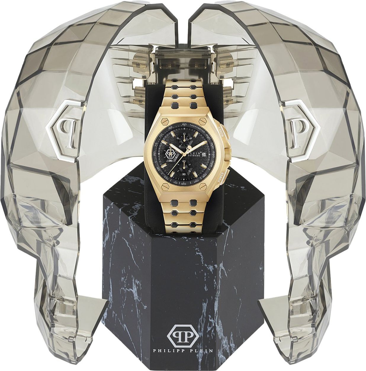 Philipp Plein PWGAA0621 Plein Extreme horloge 44 mm Zwart