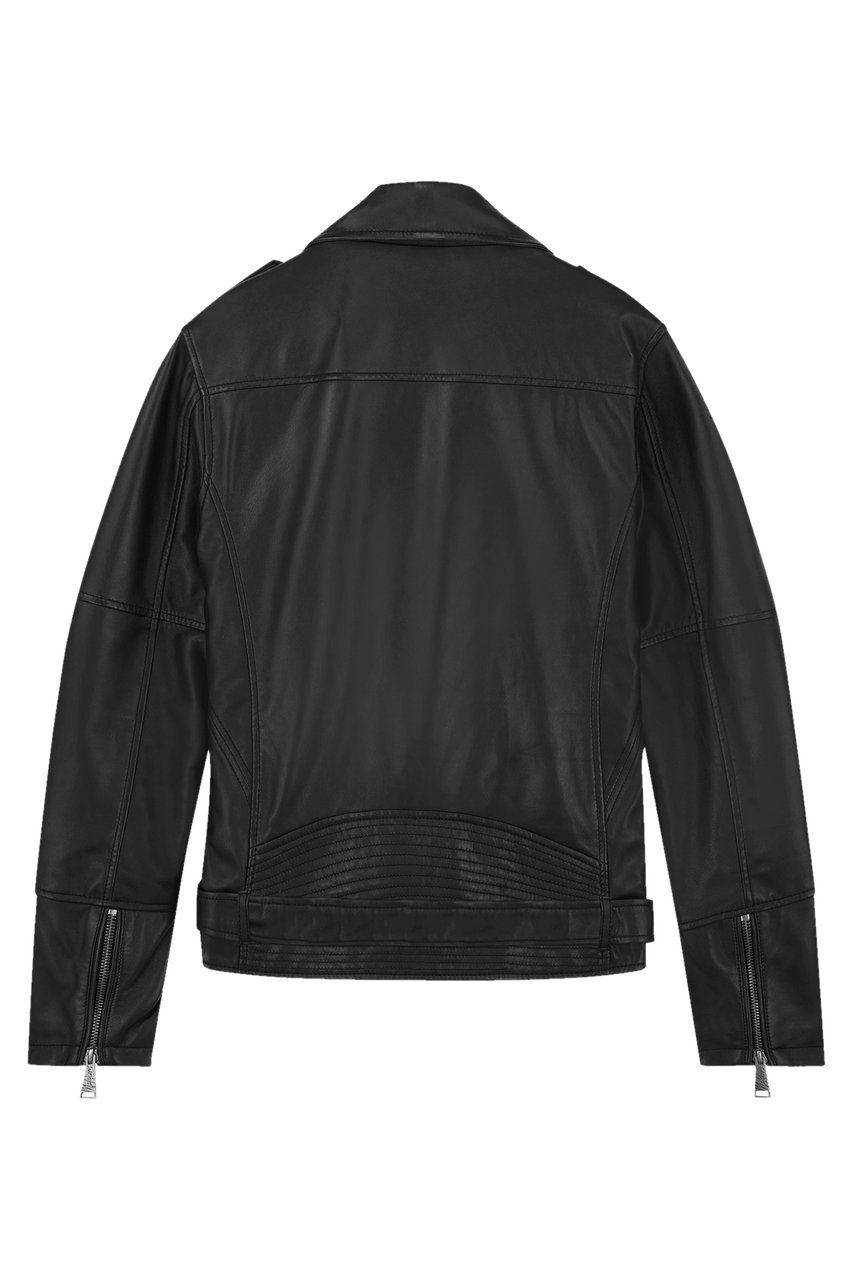 Malelions Men Fizz Leather Jacket - Black Zwart