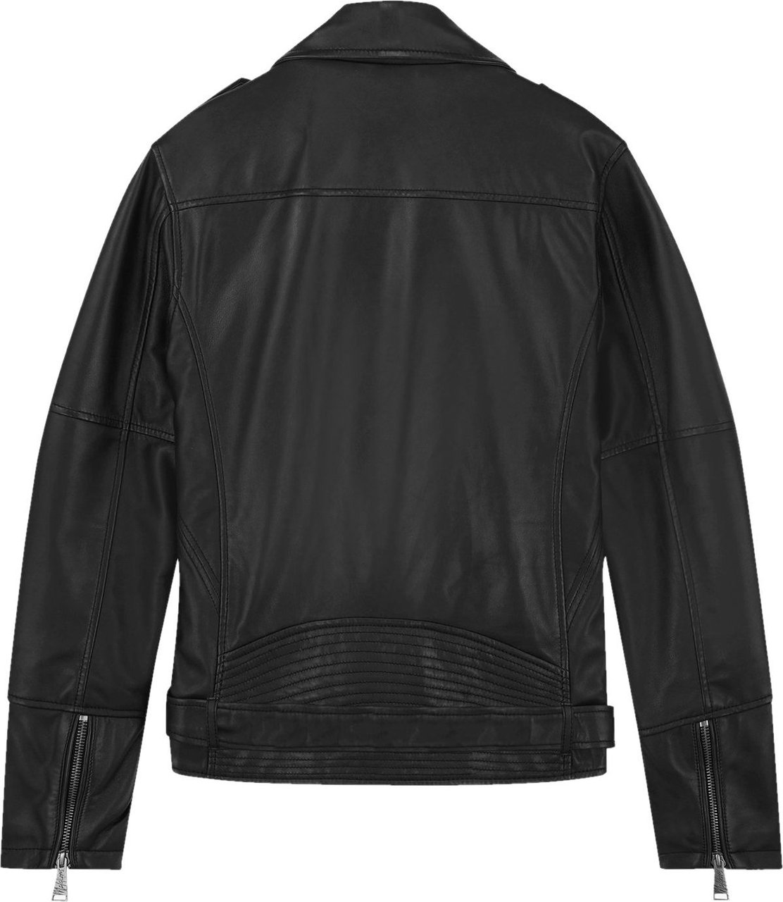 Malelions Men Fizz Leather Jacket - Black Zwart